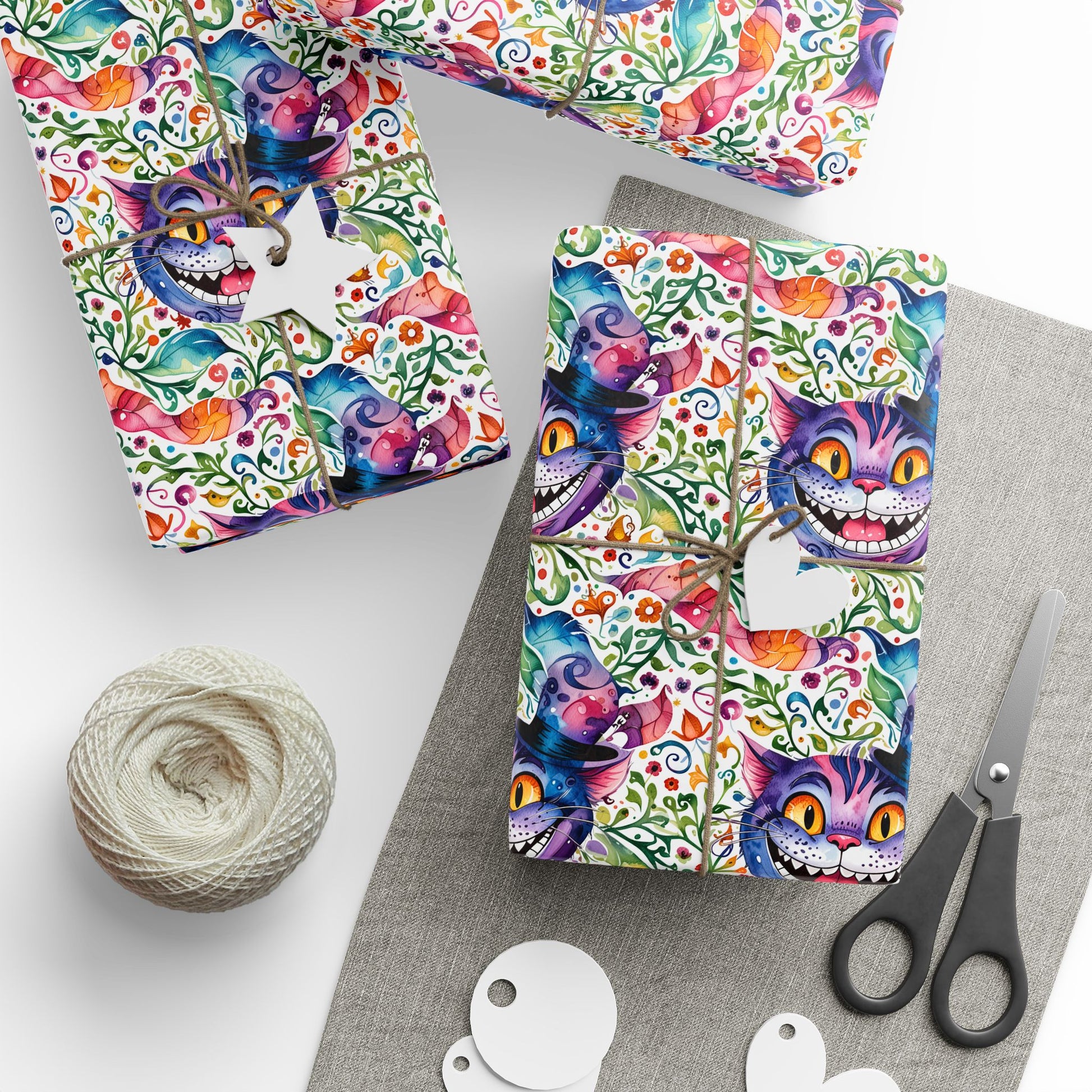Colorful Cheshire Cat Wrapping Paper