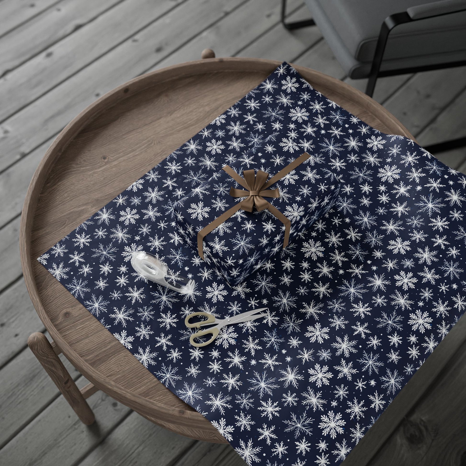 Let It Glow – Midnight Snowflake Wrapping Paper