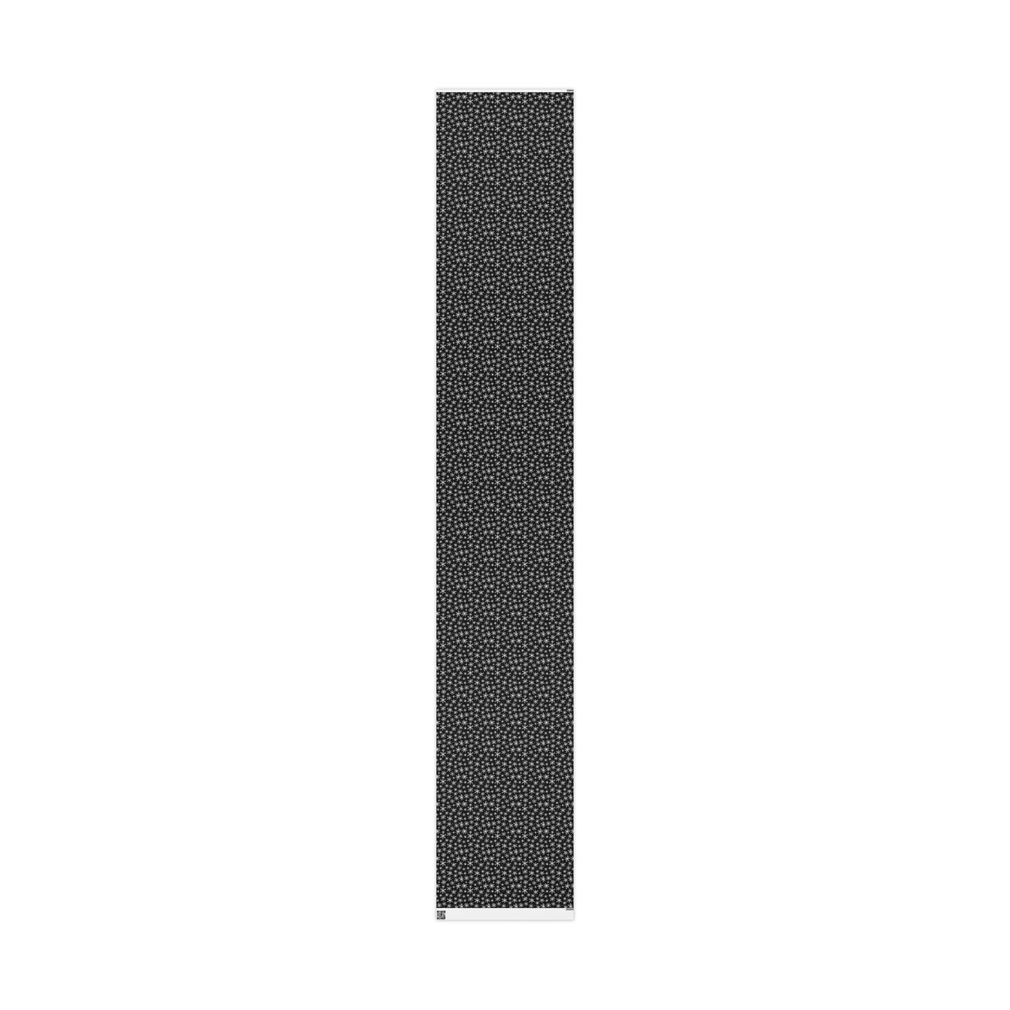 Midnight Flurries – Black & White Snowflake Wrapping Paper