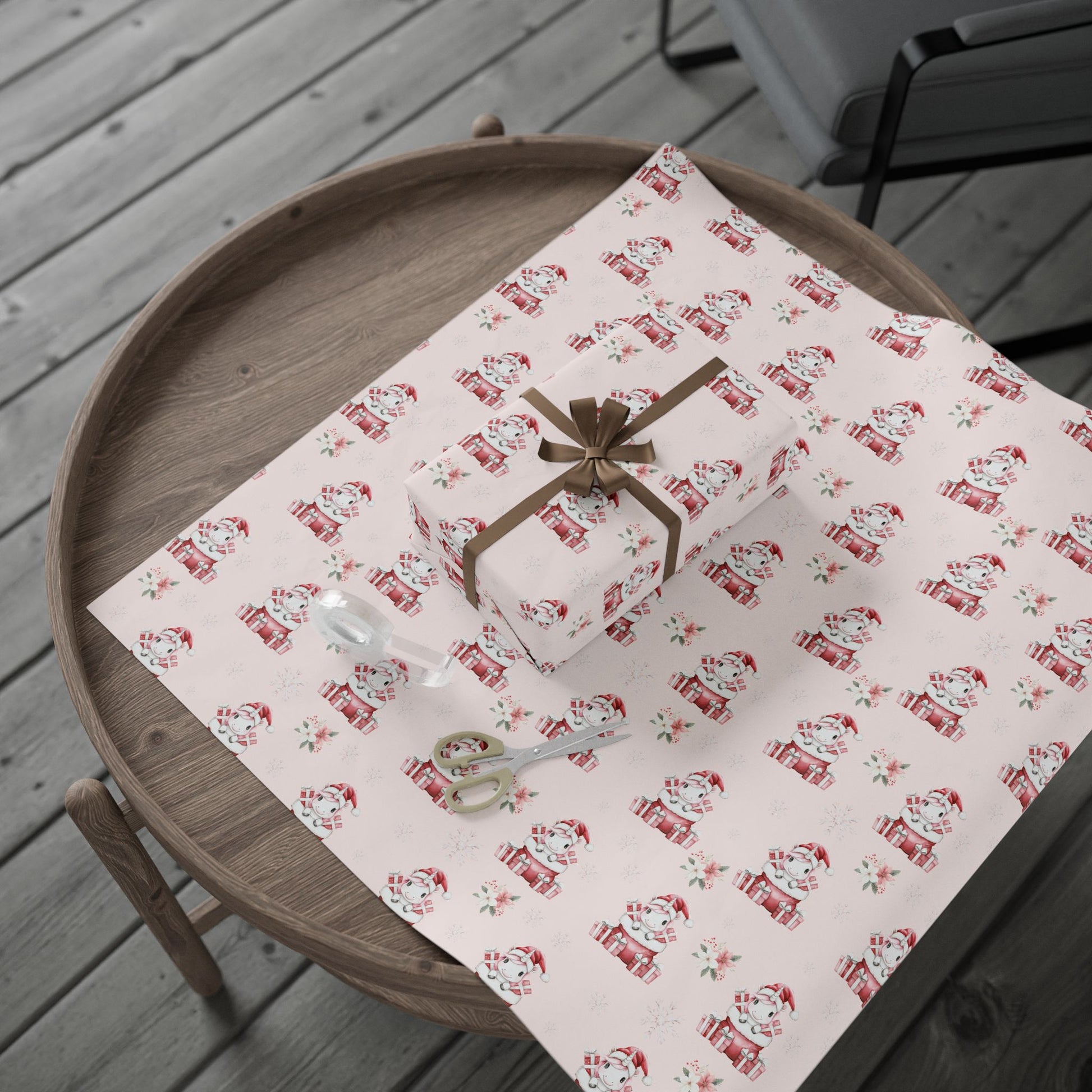 Santa’s Little Sparklecorn – Pink Unicorn Christmas Wrapping Paper