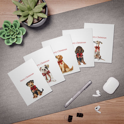 Dog Christmas Cards| Merry Christmas Greeting Cards – 25 Unique Designs | Blank Inside