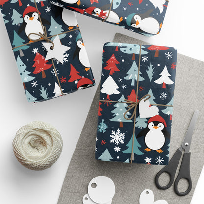 Tuxedos & Tinsel – Penguin Christmas Wrapping Paper
