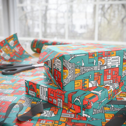 Colorful Cityscape Wrapping Paper