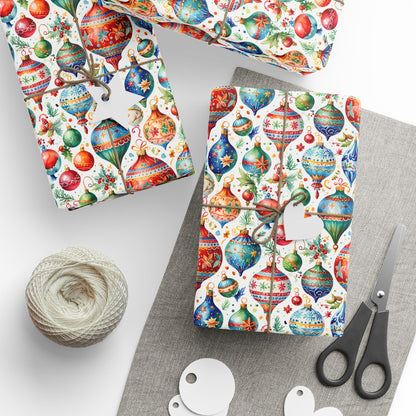 Shiny Things & Holiday Flings – Vintage Ornament Wrapping Paper That Slays