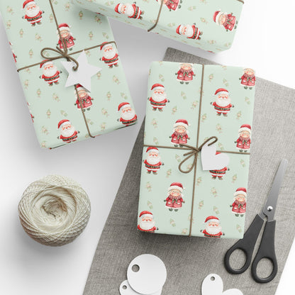 Mint to Be Merry – Santa & Mrs. Claus Wrapping Paper