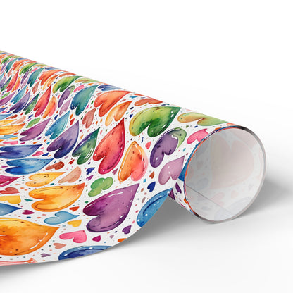 Vibrant Multicolor Heart Wrapping Paper