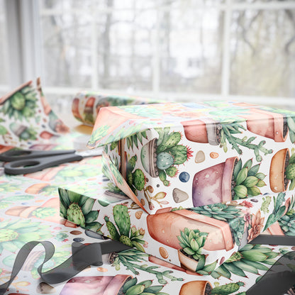 Gift Wrapping Papers with Adorable Succulents