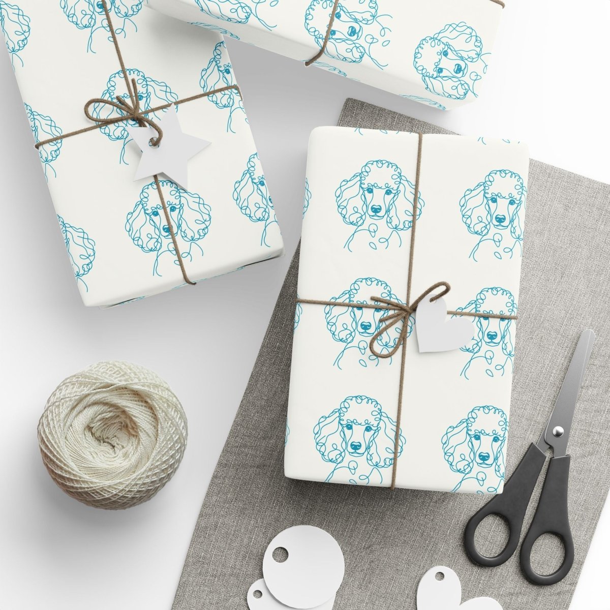 Pom - Pom & Poodle – Chic Line Art Wrapping Paper