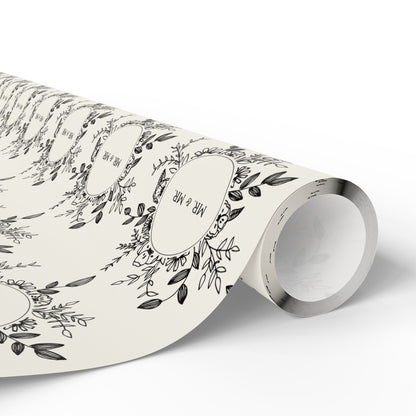 Mr. & Mr. Gift Wrapping Paper in Black & White