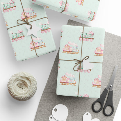 The Sweet Express – Gingerbread Christmas Train Wrapping Paper