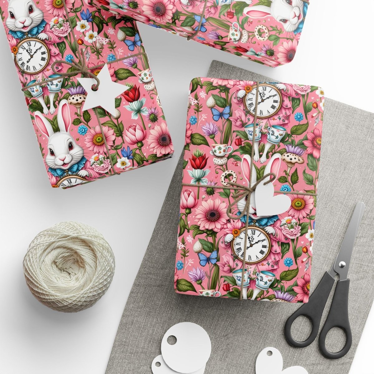 Tickled Pink Alice – Whimsical Wonderland Wrapping Paper