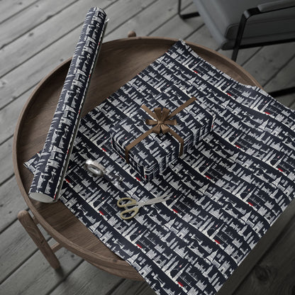 Cityscape Wrapping Paper – Elegant Gift Wrap for Holidays