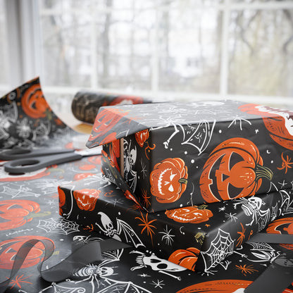 Black & Orange Halloween Wrapping Paper