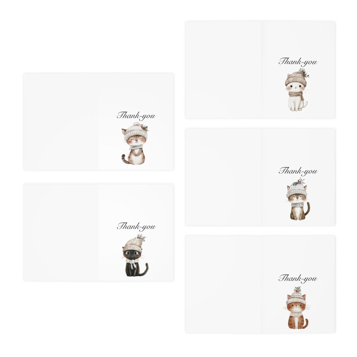 Cat Thank You Cards – 10 Pack | Blank Inside