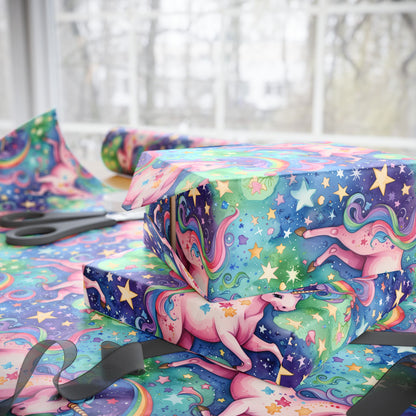 Magical Rainbow Stars & Sparkle Unicorn Wrapping Papers