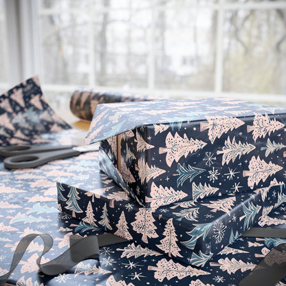 Elegant Pink & Navy Holiday Wrapping Papers