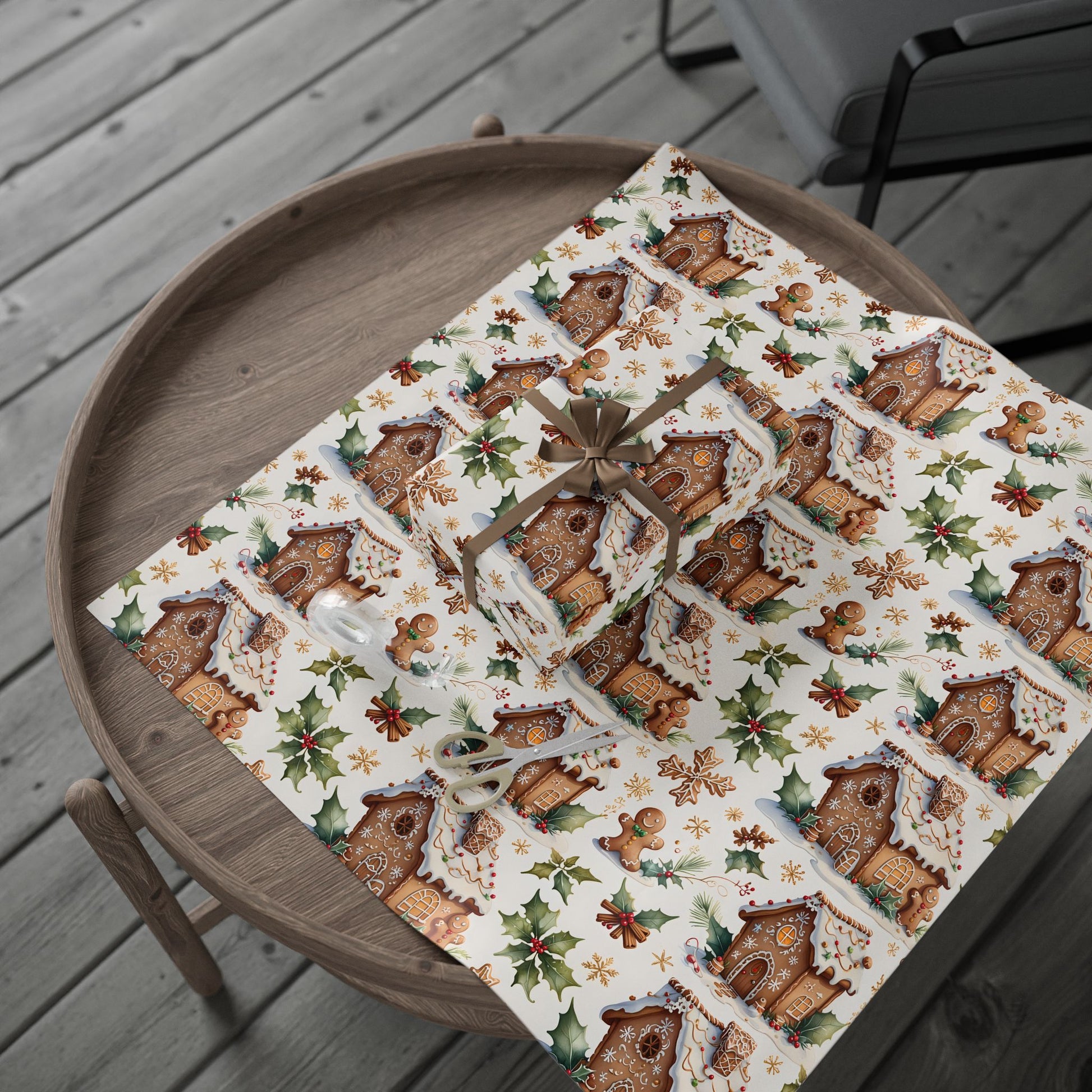 Gingerbread Glam – Sweet Homes & Holly Holiday Wrapping Paper