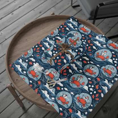Silly Fisherman Wrapping Paper with Crab Design