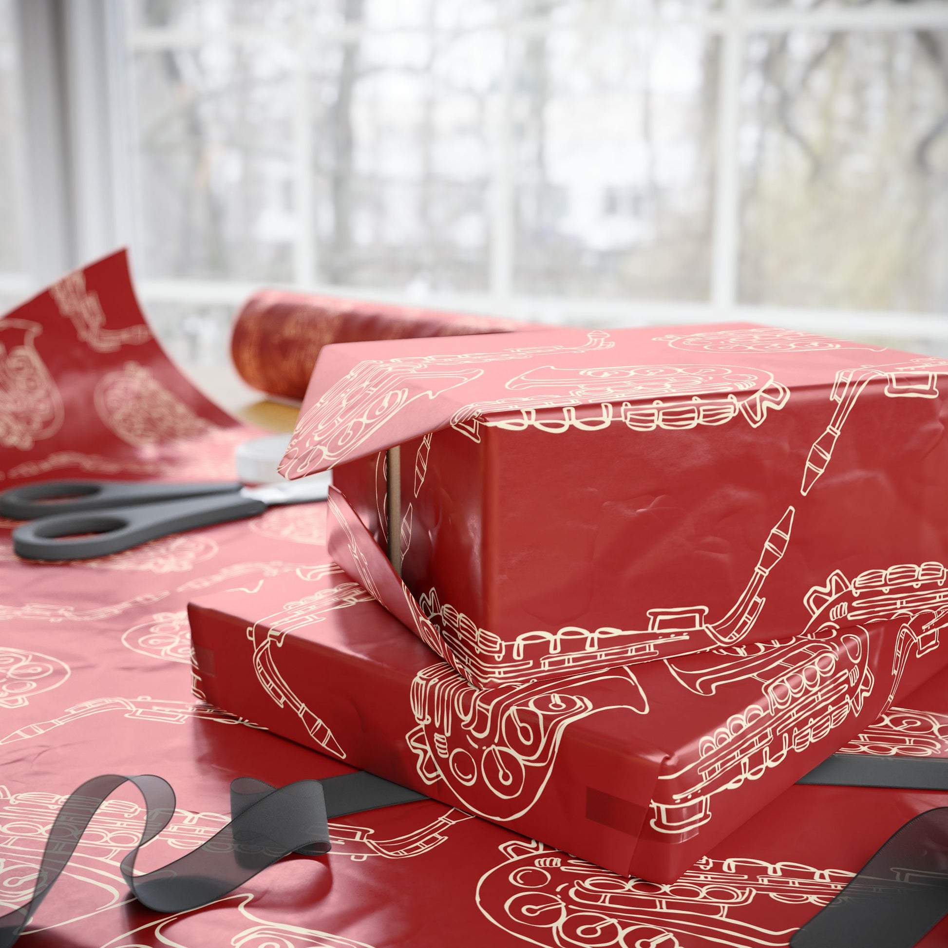 Gift Wrap - Saxophone Design, Music Lover's Wrapping Papers