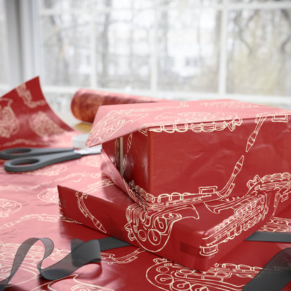 Gift Wrap - Saxophone Design, Music Lover's Wrapping Papers