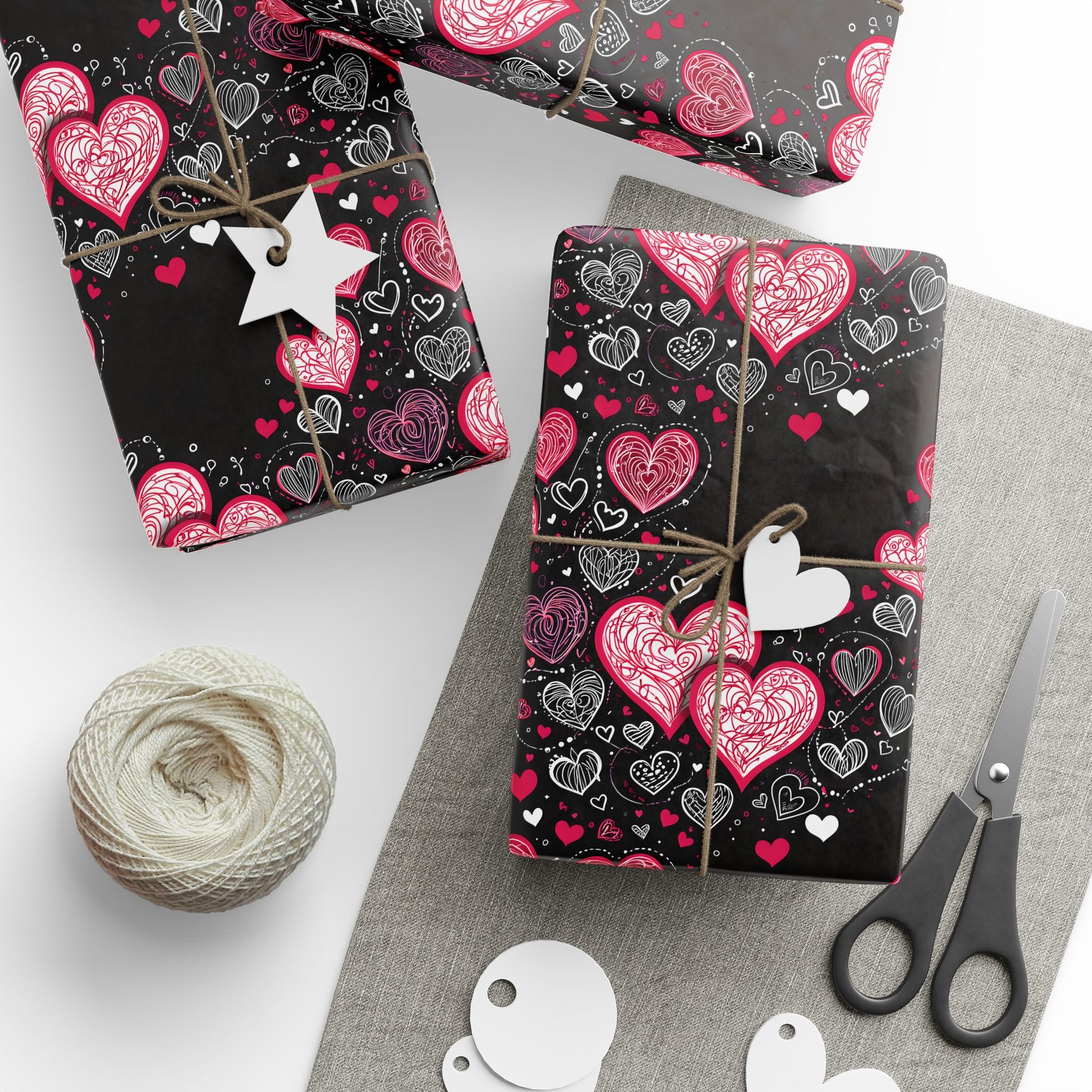 Romantic Hearts Wrapping Paper