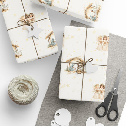Silent Night & Starlight – Nativity Wrapping Paper
