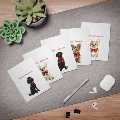 Dog Christmas Cards| Merry Christmas Greeting Cards – 25 Unique Designs | Blank Inside