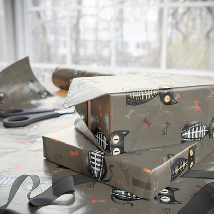 Bone to Be Wild – Skeleton Cat Halloween Wrapping Paper