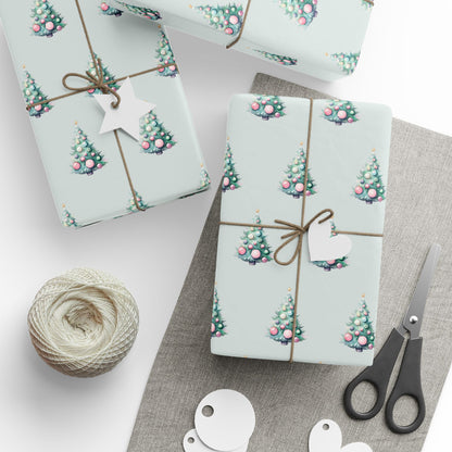 Pastel Pines – Dreamy Retro Christmas Tree Wrapping Paper
