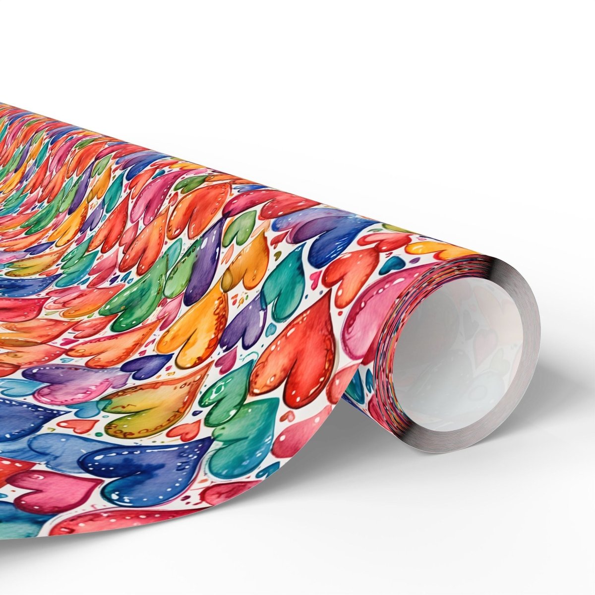 Vibrant Multicolor Heart Wrapping Paper Roll