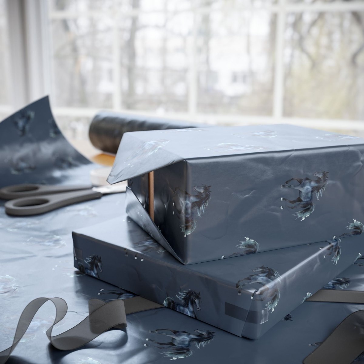 Black Stallion Gift Wrap