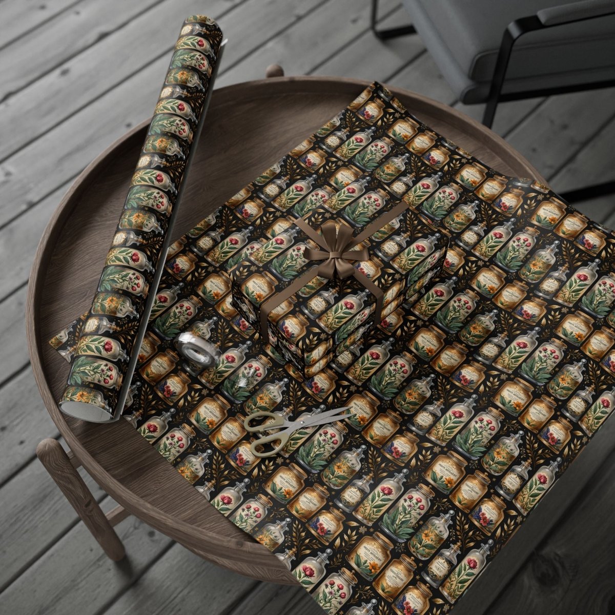 Wrapping Paper - Elegant Apothecary Vintage-Inspired Design