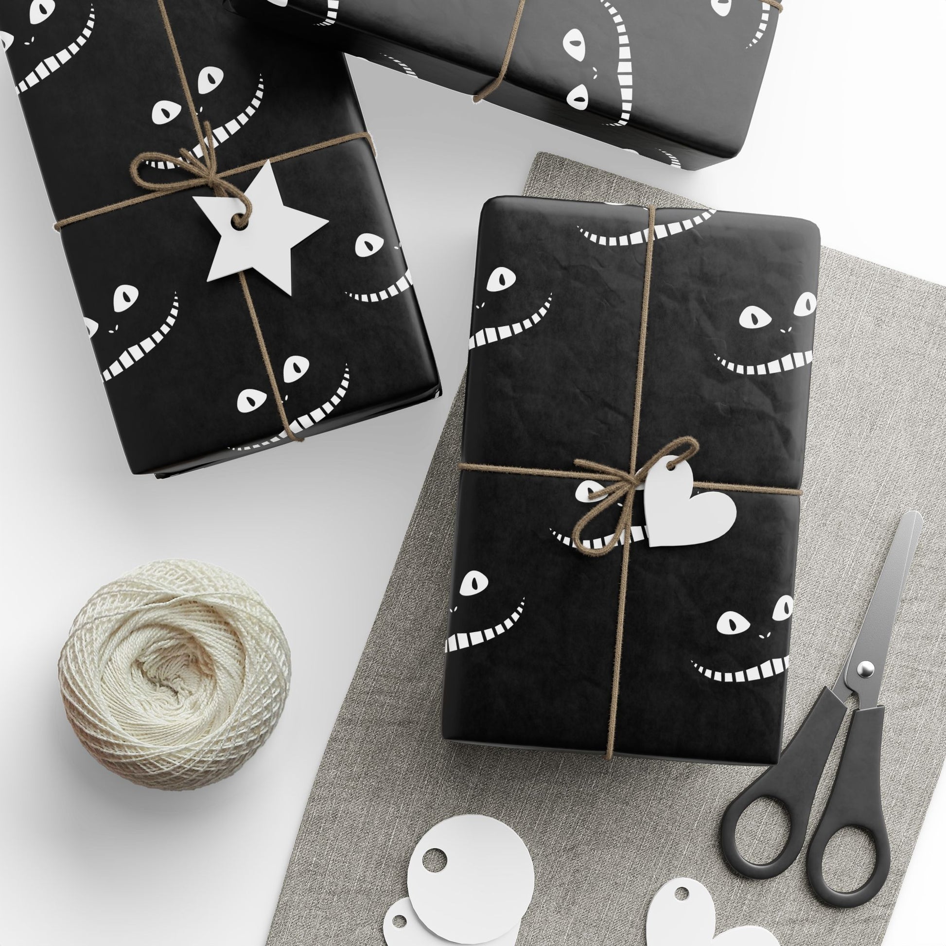 Cheshire Cat Eyes and Smile on Black Paper