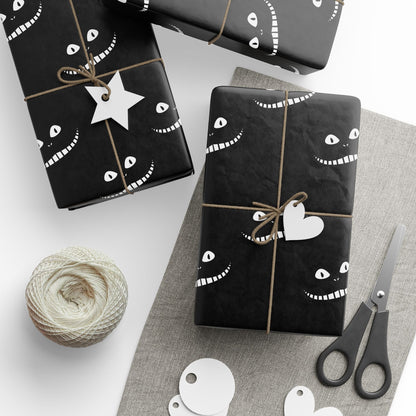 Cheshire Cat Eyes and Smile on Black Paper
