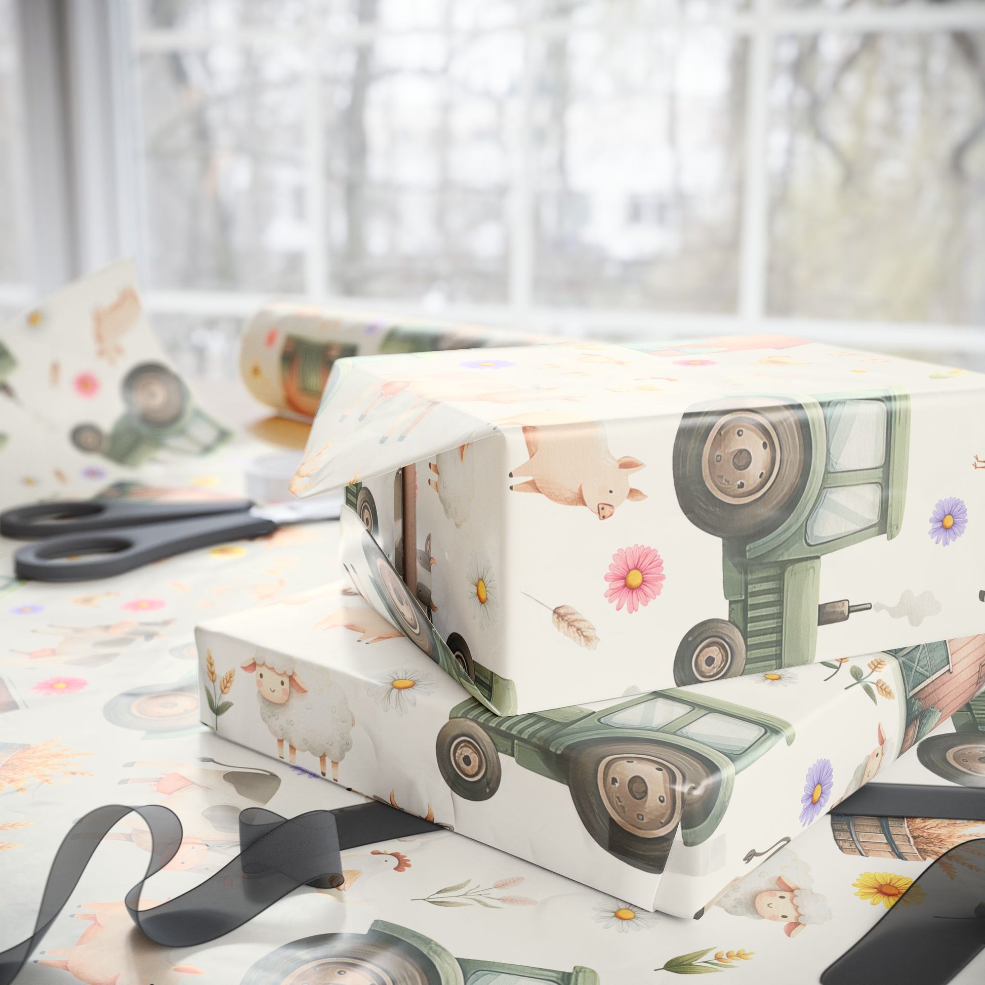 Cute Barnyard Gift Wrap