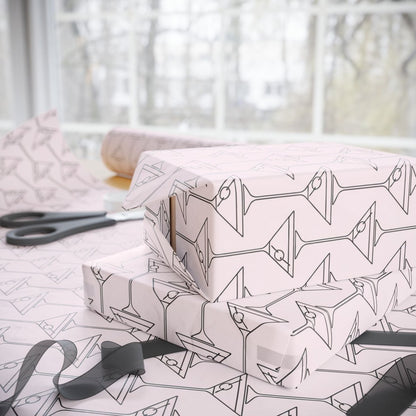 Pinkies Up & Pour Decisions – Martini Line Art Wrapping Paper