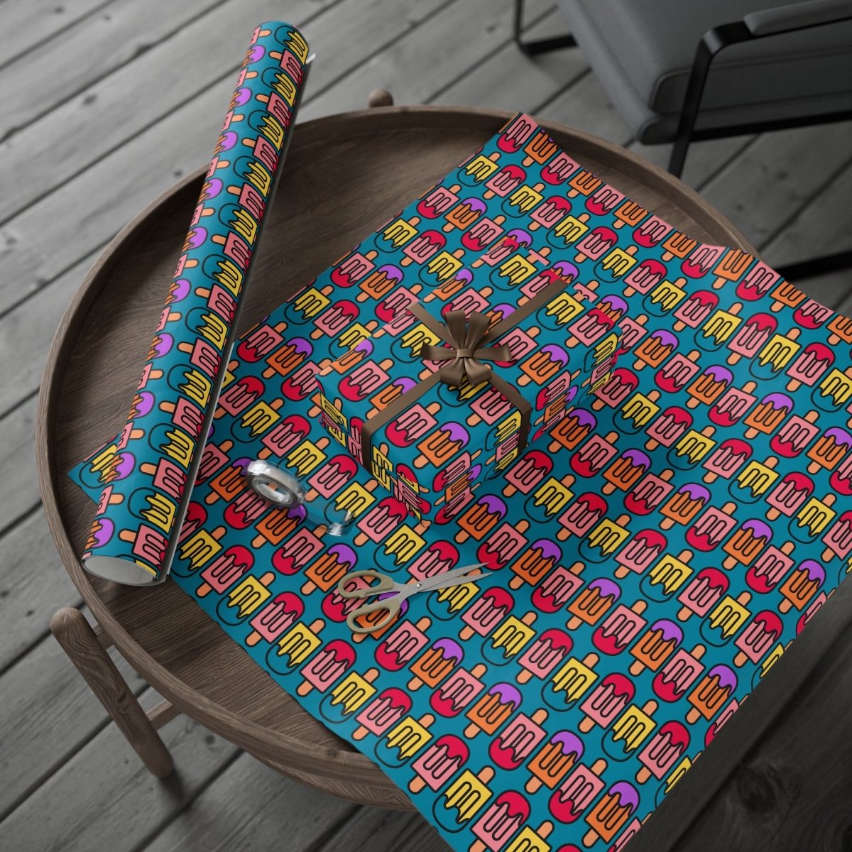 Colorful Blue Popsicle Pop Art Design