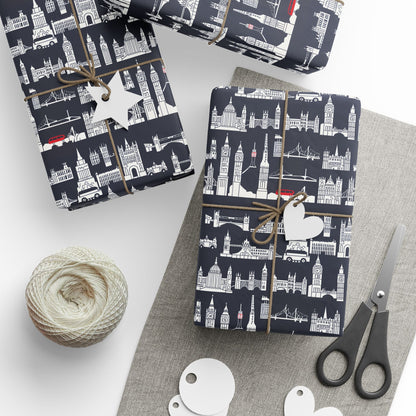 Cityscape Wrapping Paper – Elegant Gift Wrap for Holidays