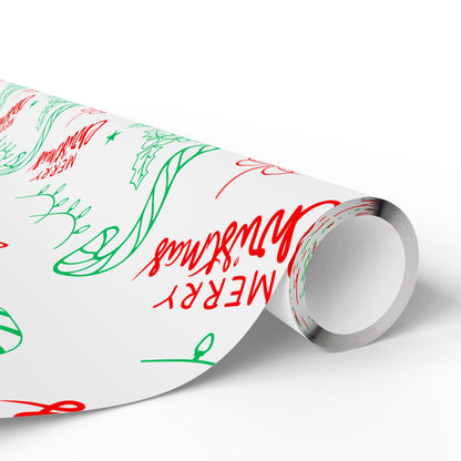 Doodle All the Way – Christmas Line Art Wrapping Paper