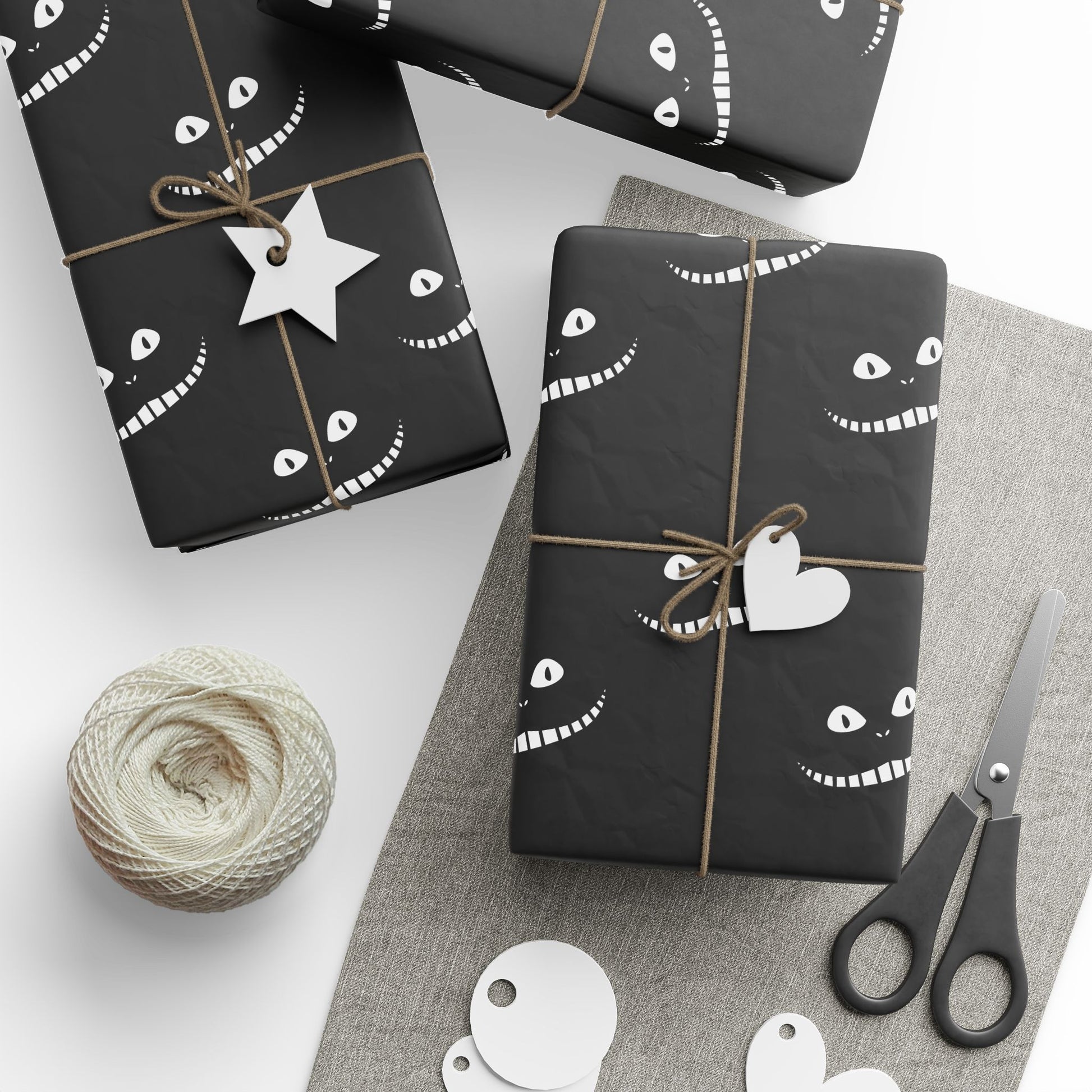 Cheshire Cat Eyes and Smile on Black Paper