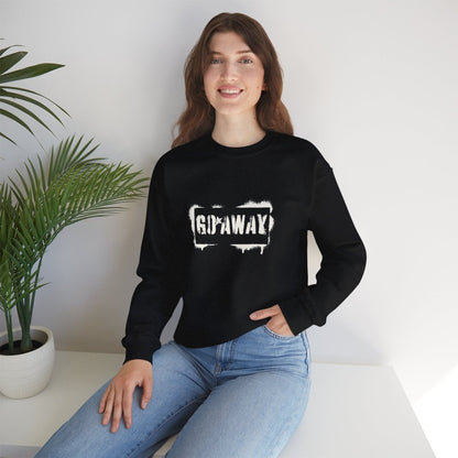 Crewneck Sweatshirt - 'Go Away' Stencil Graphic Cozy Pullover