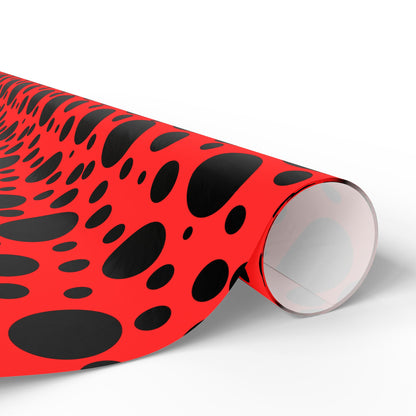 Dot Drama – Retro Red & Black Polka Dot Wrapping Paper