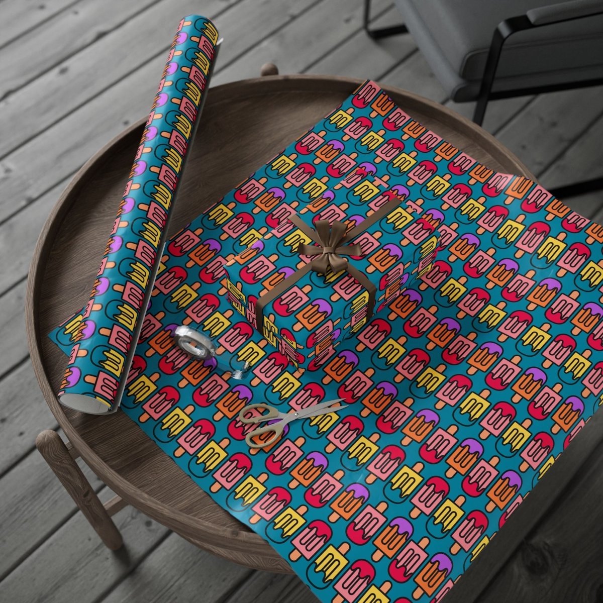 Colorful Blue Popsicle Pop Art Design
