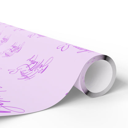 Elegant Purple Happy Birthday Wrapping Paper