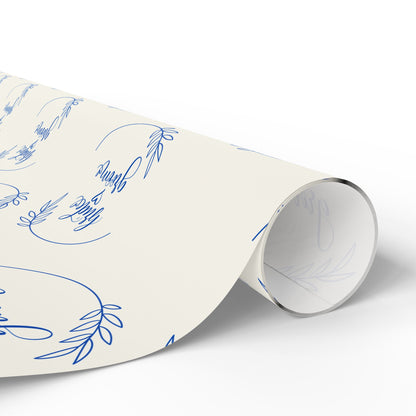 Bride & Groom Gift Wrap in Blue