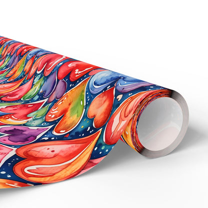 Vibrant Love Heart Gift Wrap