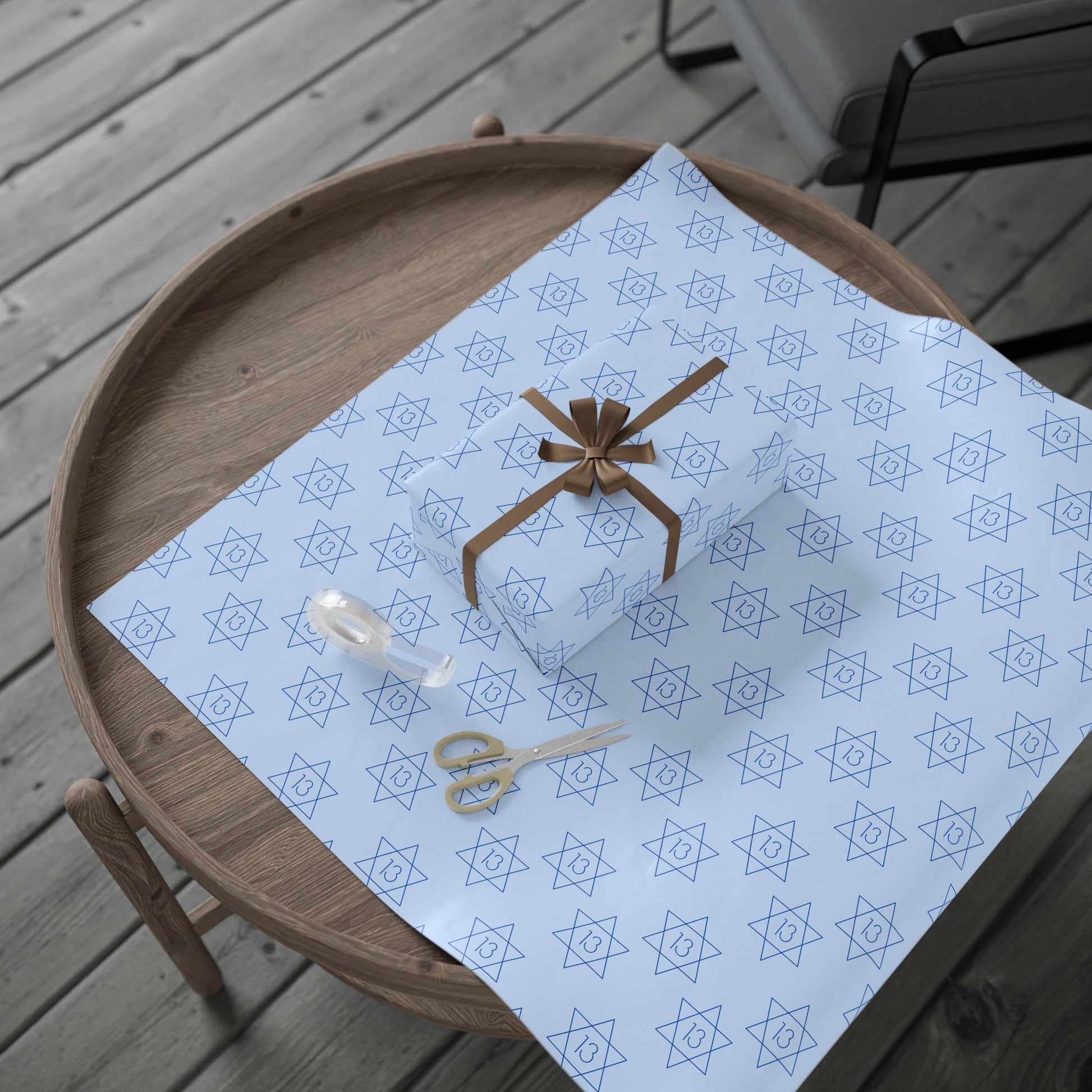 Charming Blue Star Wrapping Paper