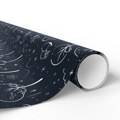 Cosmic Themed Wrapping Paper - Unique Gift Wrap, Space Decor, Birthday, Holiday, Festive Event Use