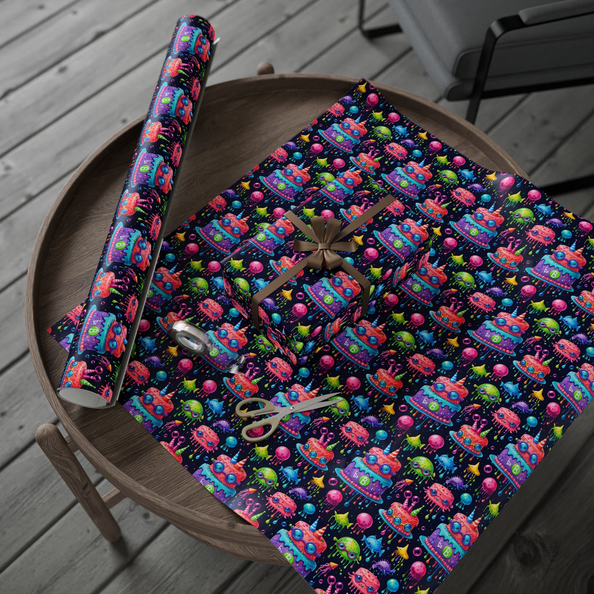 Colorful Martian Party Wrapping Paper