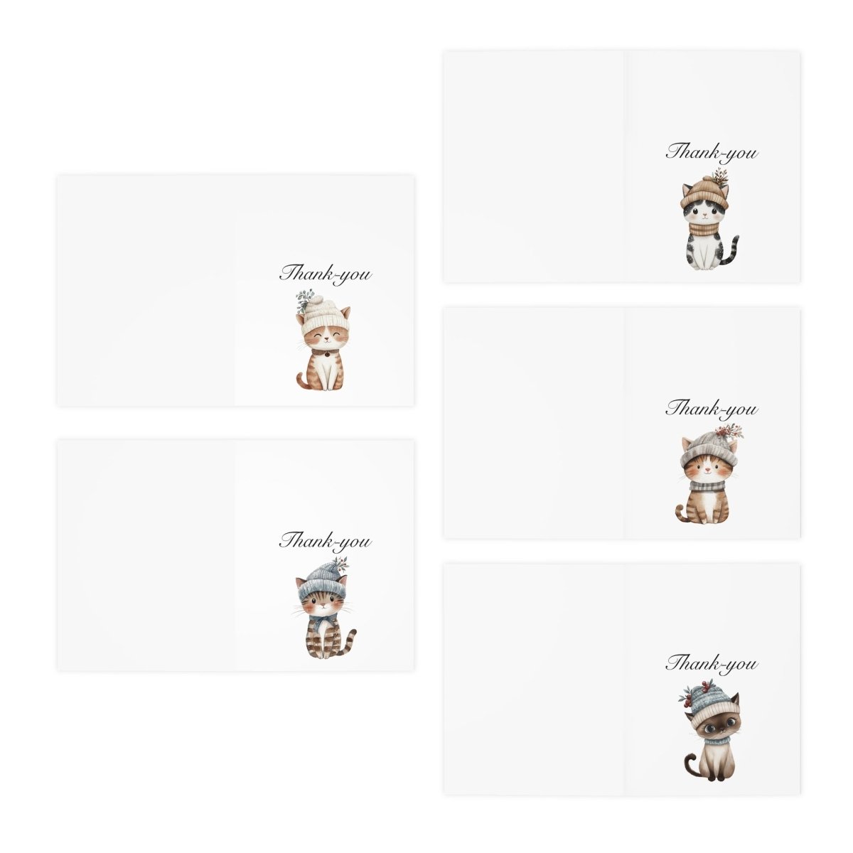 Cat Thank You Cards – 10 Pack | Blank Inside